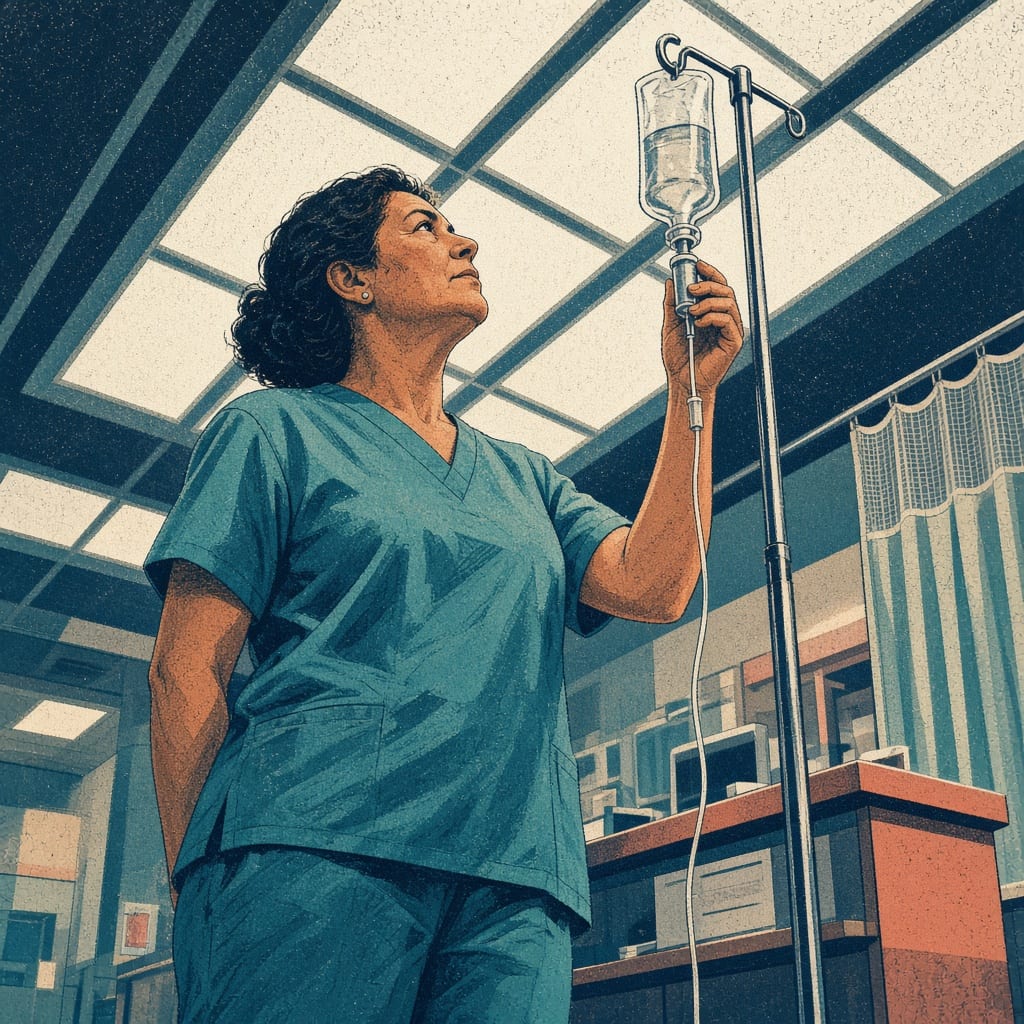 Editorial illustration for HCA Healthcare Layoffs Prove Clinical Jobs Hold the Leverage